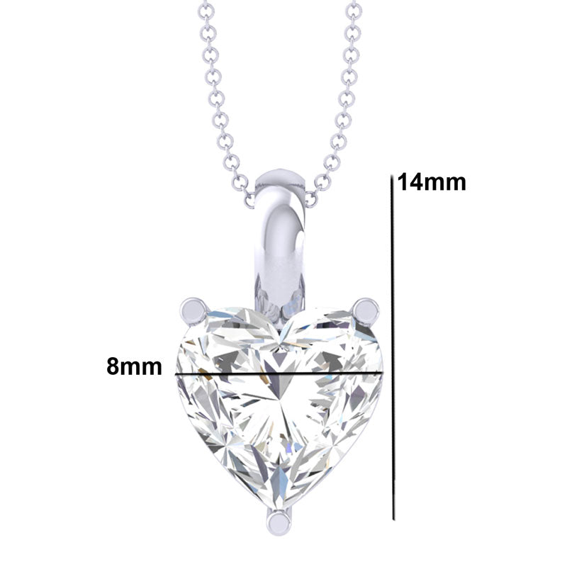 White Gold Pave Diamond Mini Puff Heart Necklace | Lee Michaels Fine Jewelry