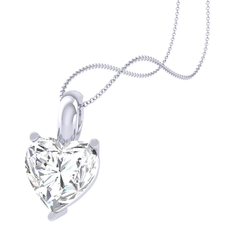 21 mm Wide Diamond Heart and Circle Pendant Necklace, 0.35 CT, 16 IN i –  Sziro Jewelry