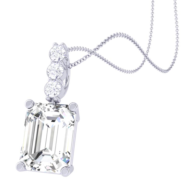 Amazon.com: KIERA 10K Real Solid Gold Solitaire Necklace for Women | 10K  White Gold Emerald Cut Pendant Necklace | 0.5 Carat Cubic Zirconia CZ  Diamond Simulant : Clothing, Shoes & Jewelry