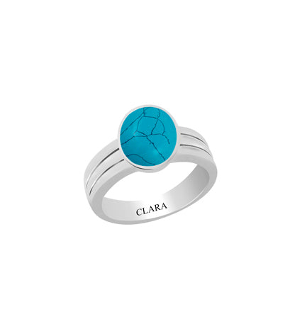 Certified Turquoise Line (Firoza) Stunning Silver Ring 9.3cts or 10.25ratti