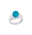 Certified Turquoise Line (Firoza) Bold Silver Ring 9.3cts or 10.25ratti