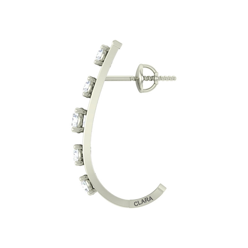 Clara 925 Sterling Silver and Cubic Zirconia Hoop Celine Earring