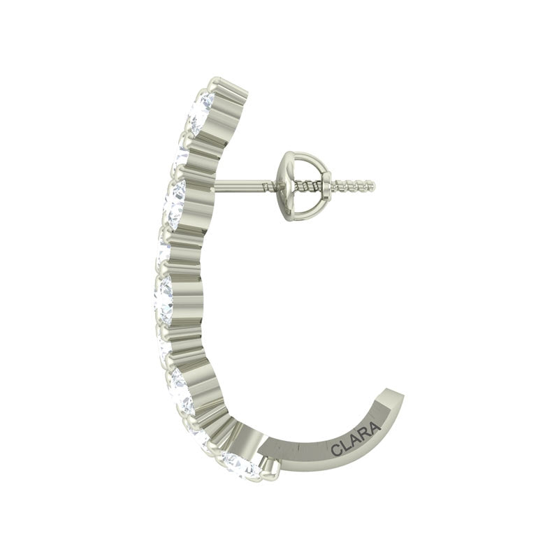 Clara 925 Sterling Silver and Cubic Zirconia Hoop Amelie Earring