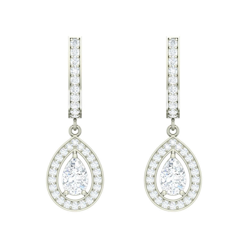 Clara 925 Sterling Silver and Cubic Zirconia Dangle & Drop Adele Earring With Screw Back for Women & Girls