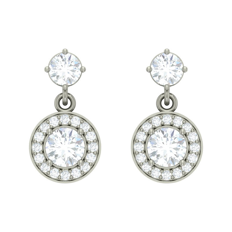 Clara 925 Sterling Silver and Cubic Zirconia Dangle & Drop Maude Earring With Screw Back for Women & Girls