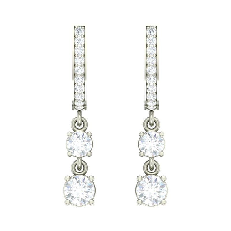 Clara 925 Sterling Silver and Cubic Zirconia Dangle & Drop Remi Earring