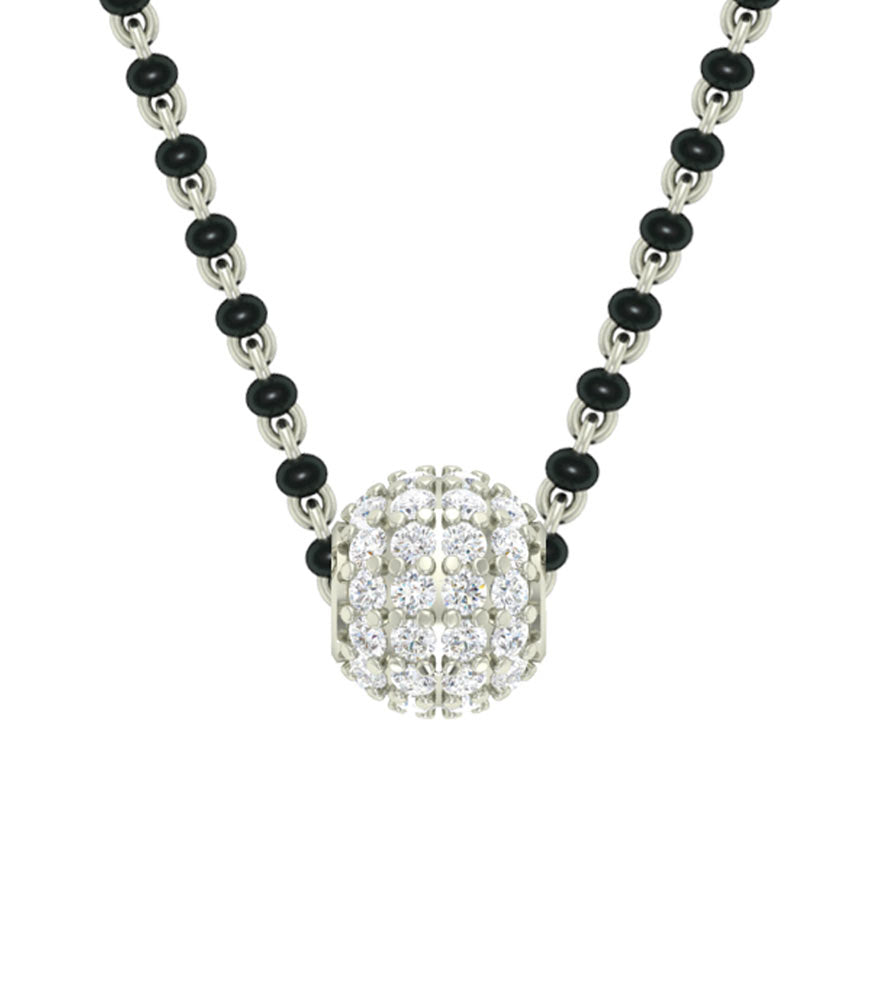 Essence Small Pave Diamond Ball Pendant Necklace in 14-karat White, Yellow  or Rose Gold – John Atencio