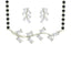 CLARA 925 Sterling Silver Leaf Mangalsutra Tanmaniya Pendant Earring Jewellery Set