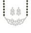 CLARA 925 Sterling Silver Daisy Mangalsutra Tanmaniya Pendant Earring Jewellery Set