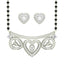 CLARA 925 Sterling Silver Eden Mangalsutra Tanmaniya Pendant Earring Jewellery Set