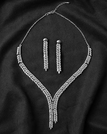 Silver Princess Necklace Jewellery Set