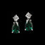 CLARA 925 Sterling Silver Solitaire Green Drop Earrings Rhodium Plated, Swiss Zirconia stone Precious Jewellery Gift for Women and Girls