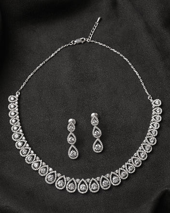 Silver Classic Necklace Jewellery Set