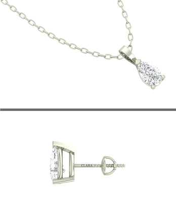 Silver Pear Jewellery Set