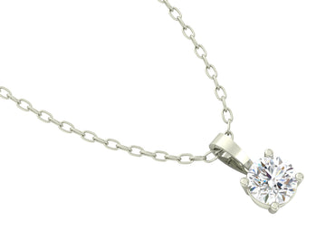 Silver Round Pendant Chain Necklace