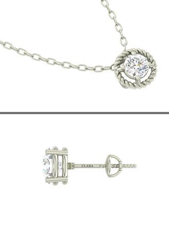 Silver Rope Jewellery Set