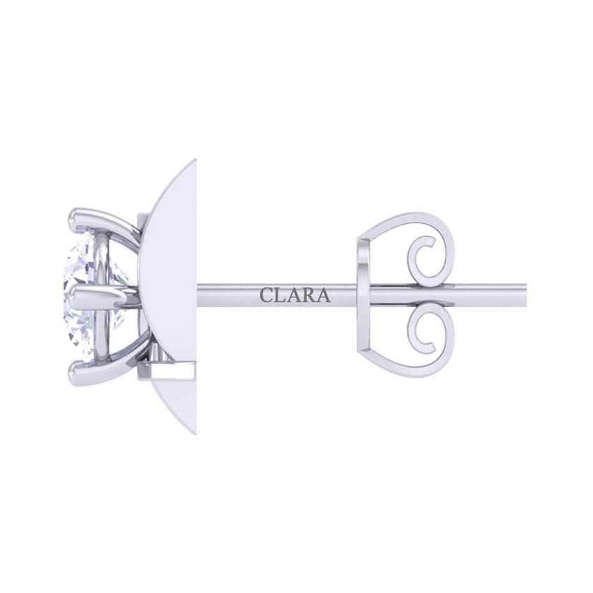 Clara Made with Swiss Zirconia 925 Sterling Silver Platinum Plated Maria Solitaire Earring Gift For Women & Girls