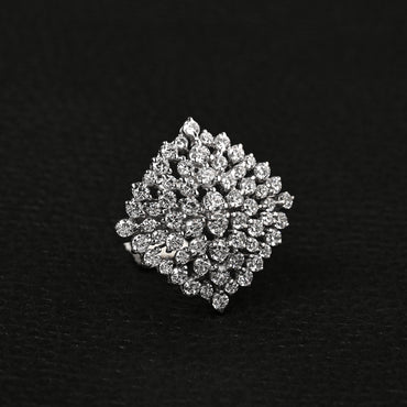 Silver Cluster Cocktail Ring
